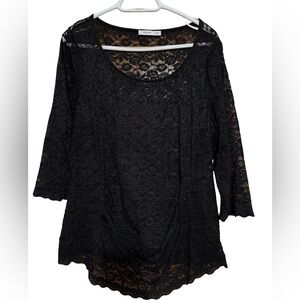 Ricki’s Black Lace 3/4 Sleeve Top